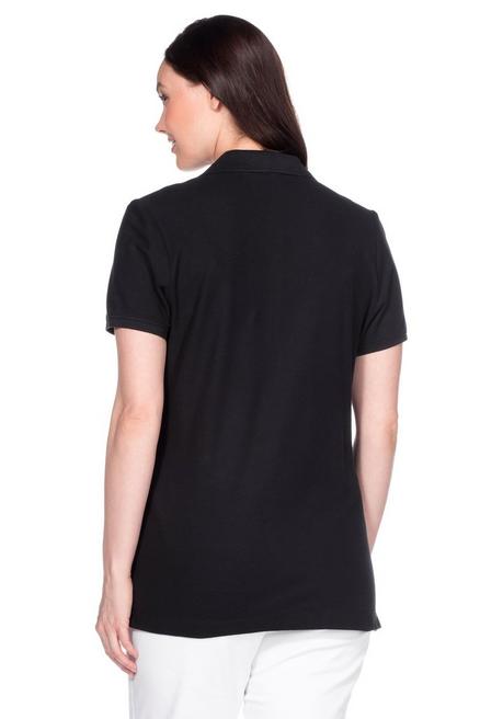 Sheego Poloshirt Mit Kurzem Arm, In Piqué-Qualität - Schwarz Sheego