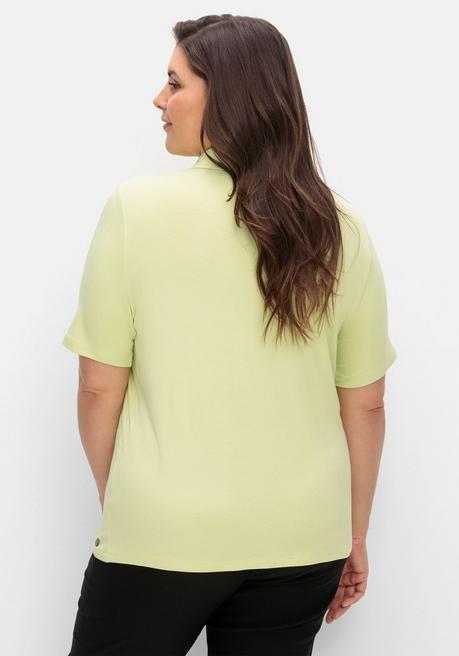 CREATION L PREMIUM Poloshirt Mit Metall-Druckknöpfen - Lindgrün Sheego