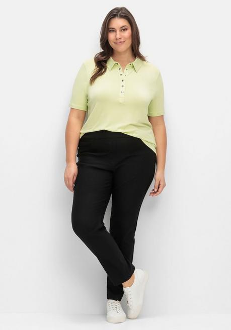 CREATION L PREMIUM Poloshirt Mit Metall-Druckknöpfen - Lindgrün Sheego