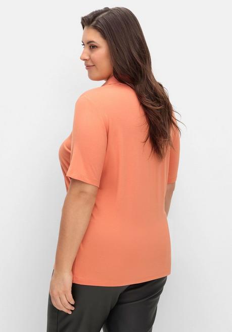 CREATION L PREMIUM Poloshirt Mit Metall-Druckknöpfen - Papaya Sheego