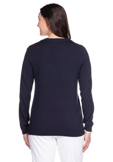 Sheego Pullover Aus Feinstrick Mit Rundhalsausschnitt - Marine Sheego