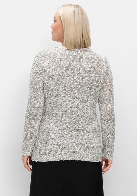 Sheego Pullover Aus Meliertem Effektgarn - Anthrazit Sheego