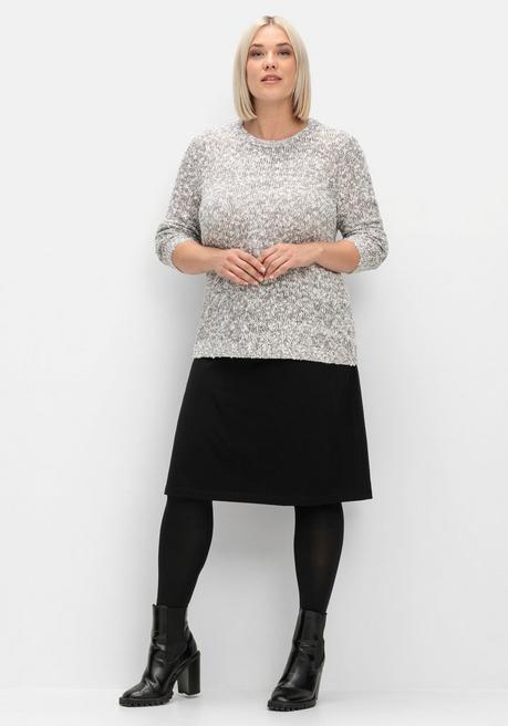 Sheego Pullover Aus Meliertem Effektgarn - Anthrazit Sheego