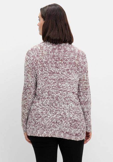 Sheego Pullover Aus Meliertem Effektgarn - Burgund Sheego