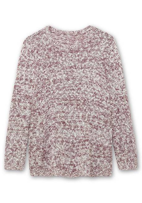 Sheego Pullover Aus Meliertem Effektgarn - Burgund Sheego