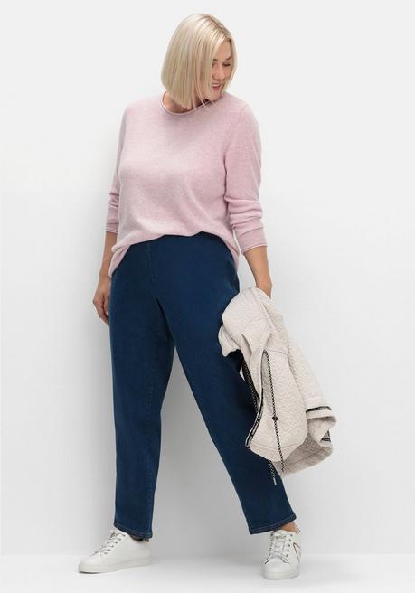 Sheego Pullover Aus Reinem Kaschmir, Mit Rollkanten - Rosé Sheego