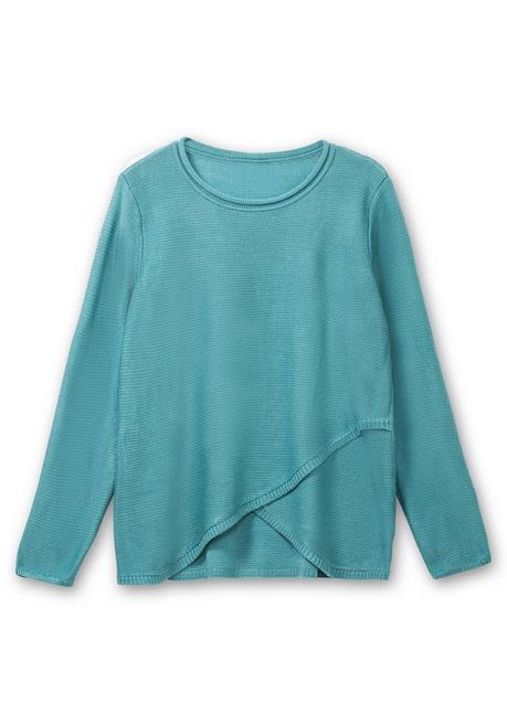 Sheego Pullover Im Lagenlook, In Rippstruktur - Türkis Sheego