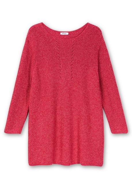 Sheego Pullover Im Patentstrick, Mit U-Boot-Ausschnitt - Magenta Meliert Sheego