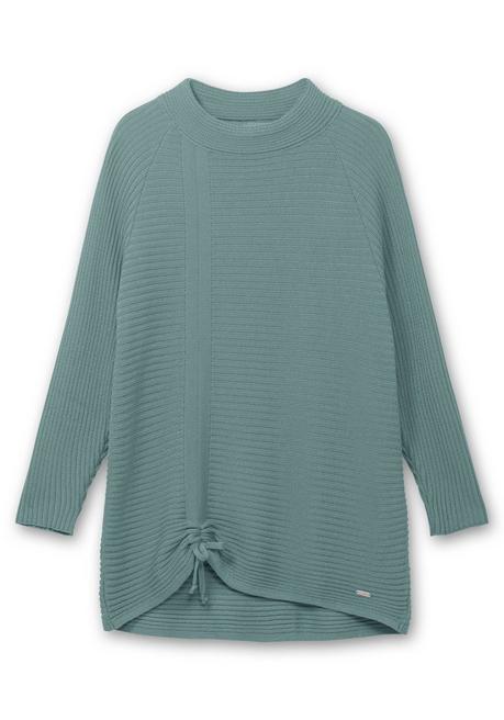 Sheego X Collection L. Pullover Im Rippstrick, Mit Raffung Vorn - Jade Sheego