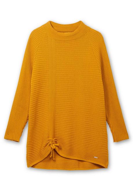 Sheego X Collection L. Pullover Im Rippstrick, Mit Raffung Vorn - Ocker Sheego