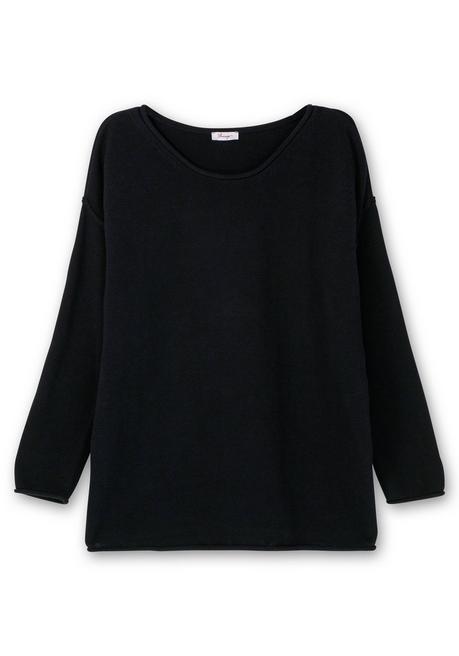Sheego Pullover Mit Außenliegenden Nähten - Schwarz Sheego