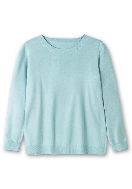 Sheego Pullover Mit Gerippten Abschlüssen - Aqua Sheego