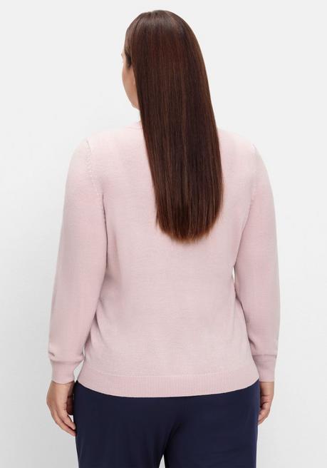 Sheego Pullover Mit Gerippten Abschlüssen - Rosé Sheego