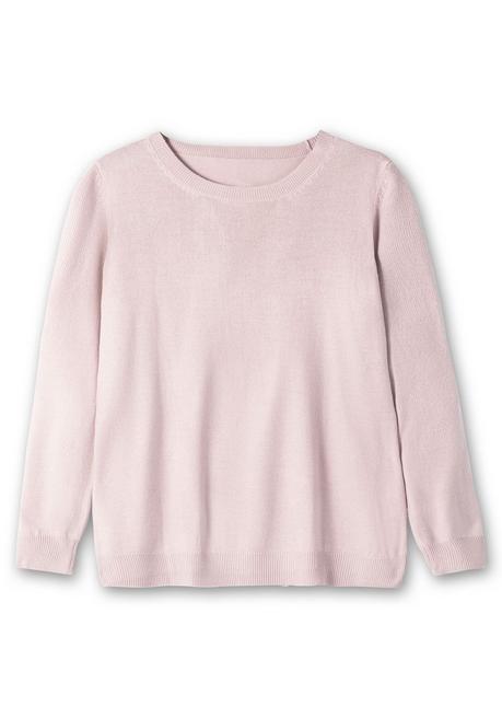 Sheego Pullover Mit Gerippten Abschlüssen - Rosé Sheego