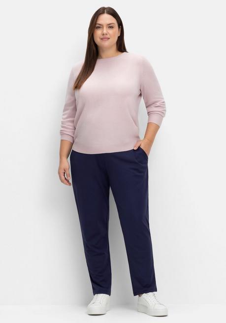 Sheego Pullover Mit Gerippten Abschlüssen - Rosé Sheego