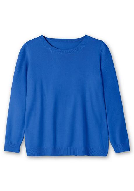Sheego Pullover Mit Gerippten Abschlüssen - Royalblau Sheego