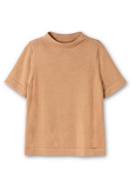 Sheego Pullover Mit Halbarm Und Stehkragen - Camelfarben Sheego