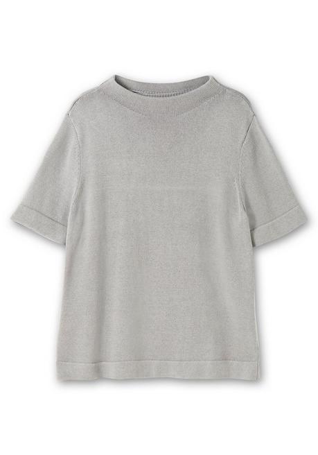 Sheego Pullover Mit Halbarm Und Stehkragen - Steingrau Sheego
