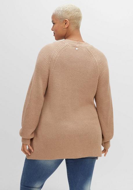 Sheego Pullover Mit Kaschmir, In Leichter A-Linie - Cappuccino Meliert Sheego