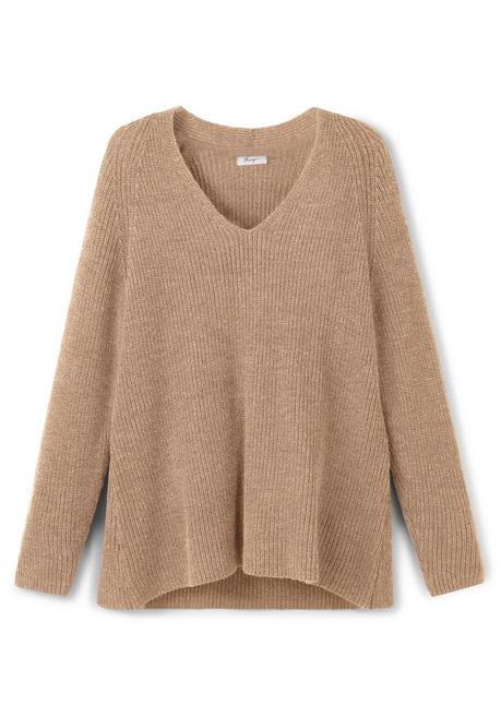 Sheego Pullover Mit Kaschmir, In Leichter A-Linie - Cappuccino Meliert Sheego