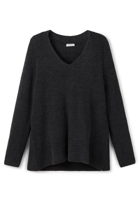 Sheego Pullover Mit Kaschmir, In Leichter A-Linie - Schwarz Meliert Sheego