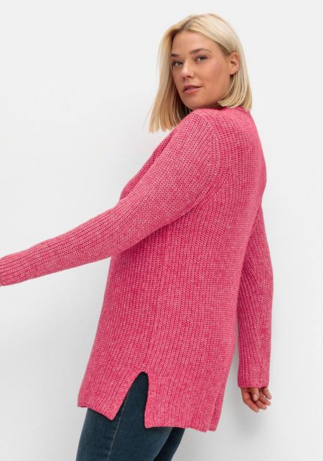 Sheego Pullover Mit Stehkragen, Im Patentstrick - Pink Sheego