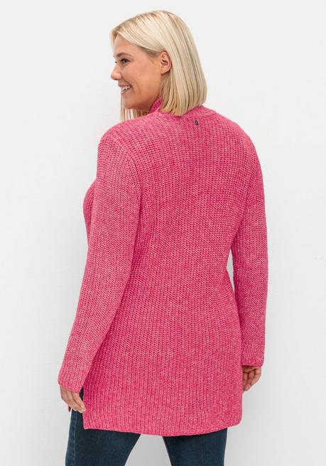 Sheego Pullover Mit Stehkragen, Im Patentstrick - Pink Sheego
