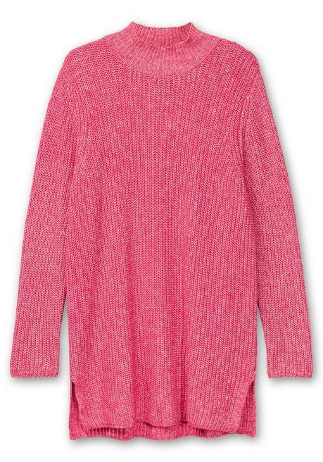 Sheego Pullover Mit Stehkragen, Im Patentstrick - Pink Sheego
