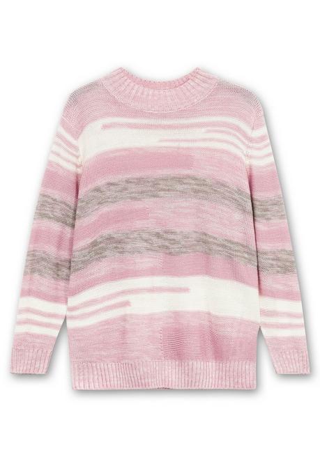Sheego Pullover Mit Stehkragen Und Blockstreifen - Altrosé Meliert Sheego