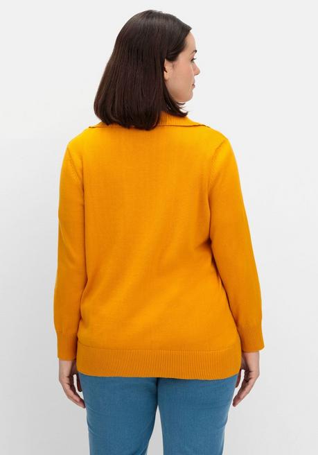 Sheego Pullover Mit Troyerkragen Und Reißverschluss - Ocker Sheego