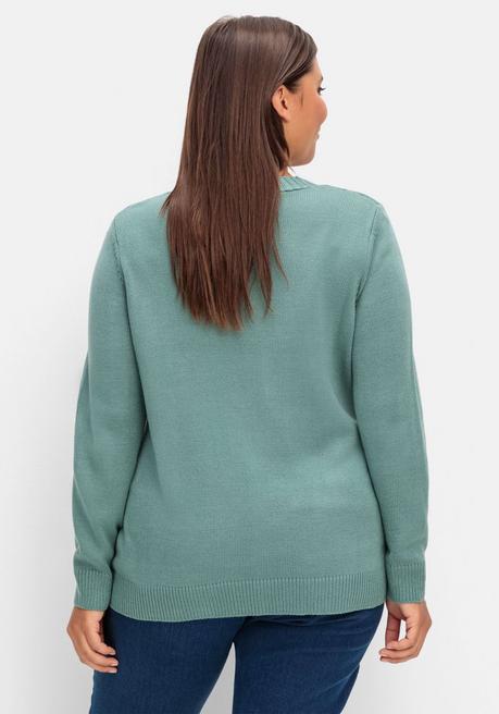 Sheego Pullover Mit Zopfstrickmuster Im Vorderteil - Jade Sheego