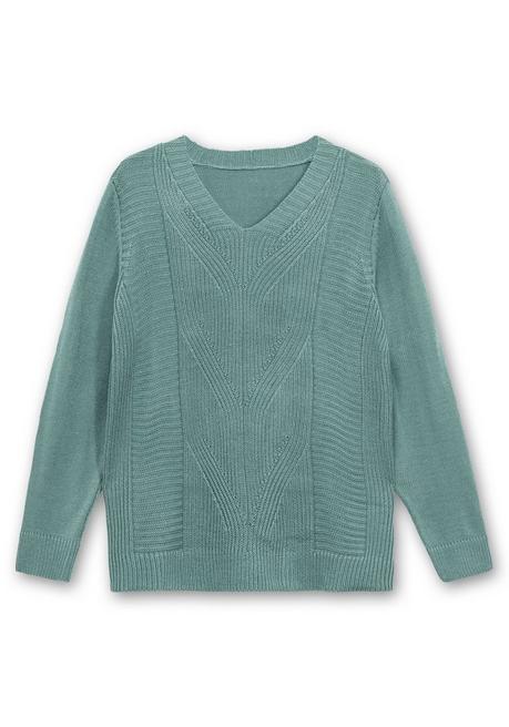 Sheego Pullover Mit Zopfstrickmuster Im Vorderteil - Jade Sheego