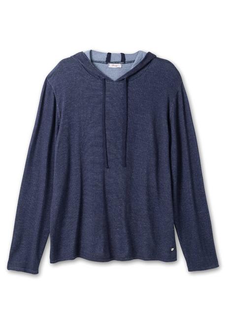 Sheego Pullover Mit Zweifarbiger Kapuze - Marine Sheego