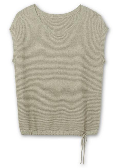 Sheego Pullunder Im Rippmuster Mit Kordelzug Am Saum - Khaki Sheego