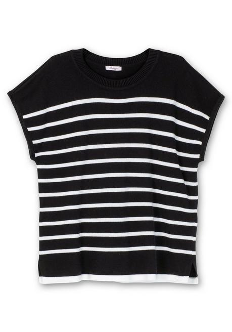 Sheego Pullunder Mit überschnittenen Schultern - Schwarz-weiß Sheego