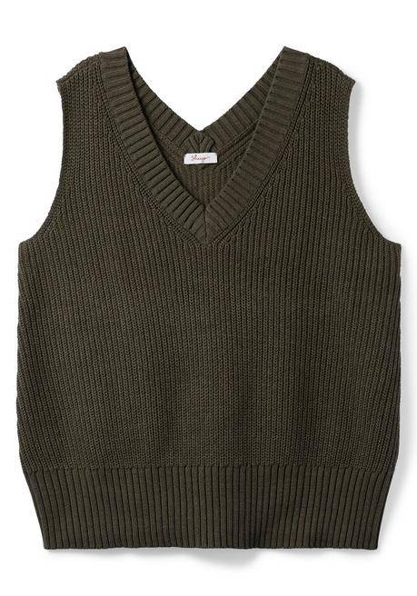 Sheego Pullunder Mit V-Ausschnitt Vorn Und Hinten - Dunkeloliv Sheego