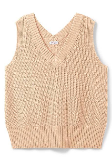 Sheego Pullunder Mit V-Ausschnitt Vorn Und Hinten - Hellbeigefarben Sheego