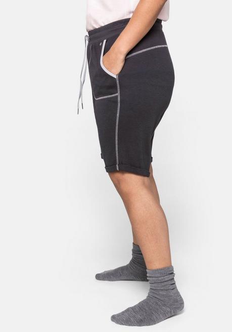 Sheego Relax-Bermudas In Gerader Form, Mit Kontrastnähten - Anthrazit Sheego