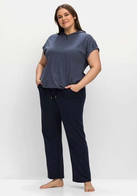 Sheego Relax-Kapuzenshirt Mit Bindeband Am Saum - Indigo Sheego