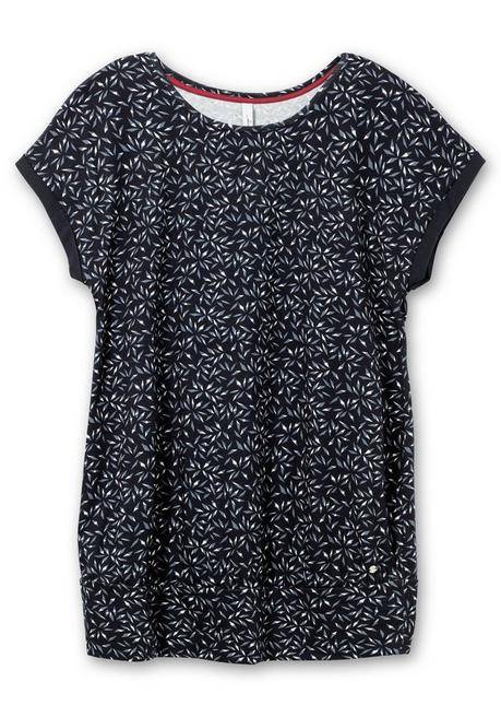 Sheego Relax-Shirtkleid Mit Alloverdruck Und Breitem Saum - Marine Bedruckt Sheego