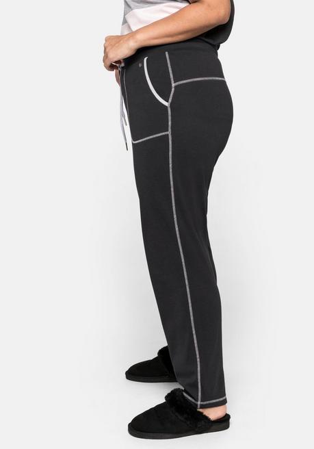 Sheego Relaxhose Mit Kontrastnähten, In Gerader Form - Anthrazit Sheego