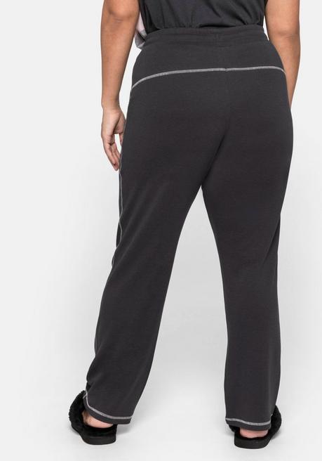 Sheego Relaxhose Mit Kontrastnähten, In Gerader Form - Anthrazit Sheego