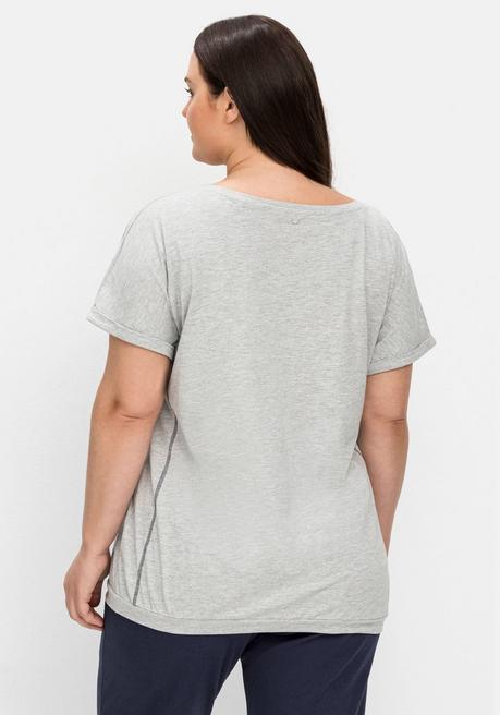 Sheego Relaxshirt Mit Elastischem Saumbund - Grau Meliert Sheego