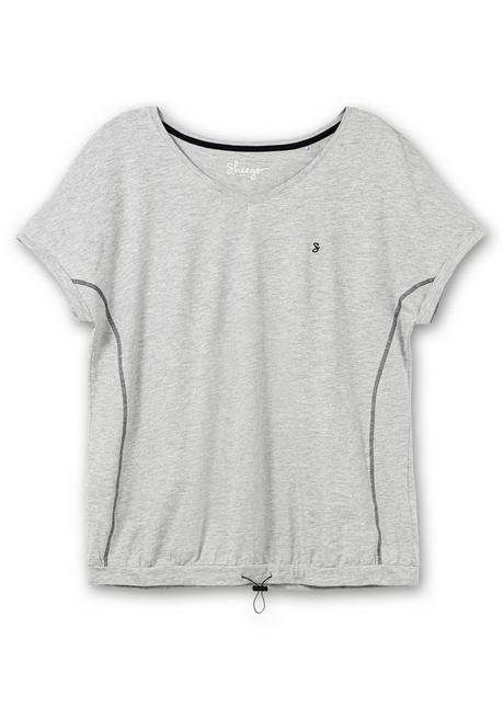 Sheego Relaxshirt Mit Elastischem Saumbund - Grau Meliert Sheego