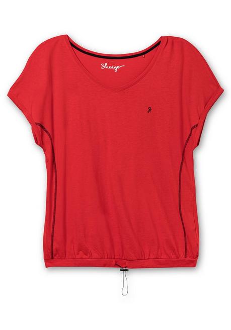 Sheego Relaxshirt Mit Elastischem Saumbund - Mohnrot Sheego