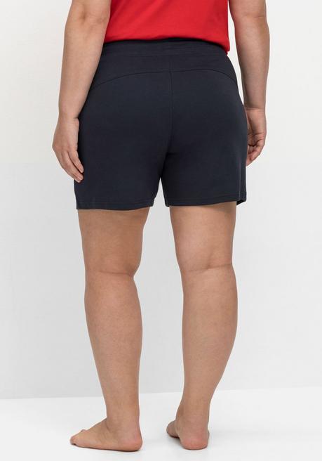 Sheego Relaxshorts Mit Kontrastdetails, Aus Weichem Interlock - Marine Sheego