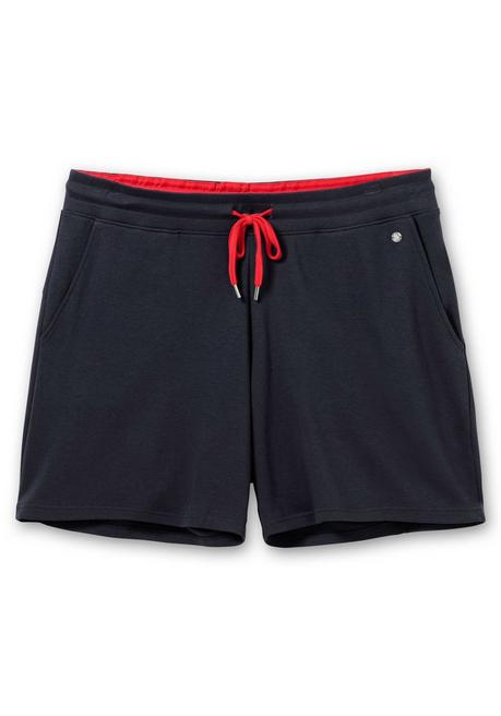 Sheego Relaxshorts Mit Kontrastdetails, Aus Weichem Interlock - Marine Sheego