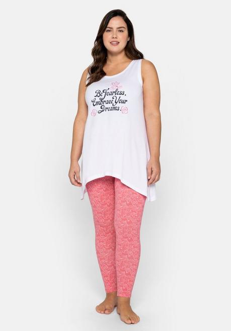 Sheego Relaxtop Mit Frontprint, In Zipfelform - Weiß Sheego