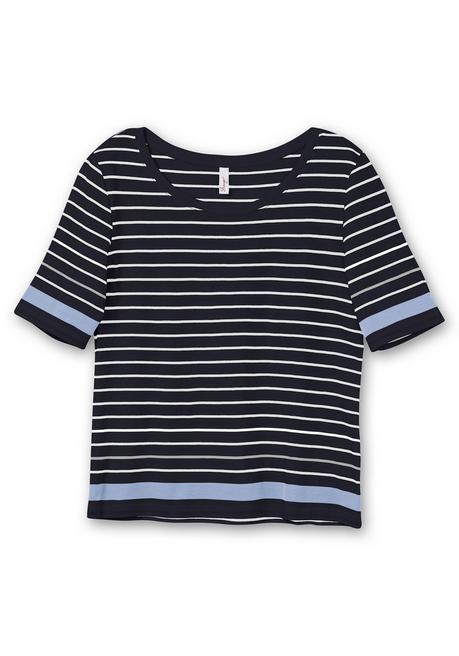 Sheego Ringelshirt In Leicht Tailliertem Schnitt, In Rippqualität - Nachtblau Gestreift Sheego