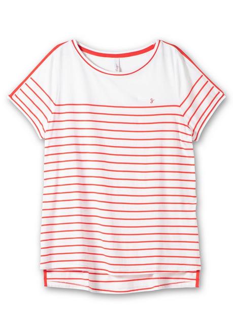 Sheego Ringelshirt Mit Kontrastdetails - Rot Gemustert Sheego